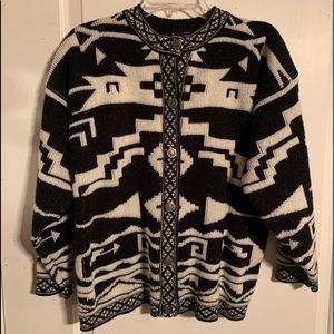 Vintage Joy Burton Aztec style button down sweater size medium